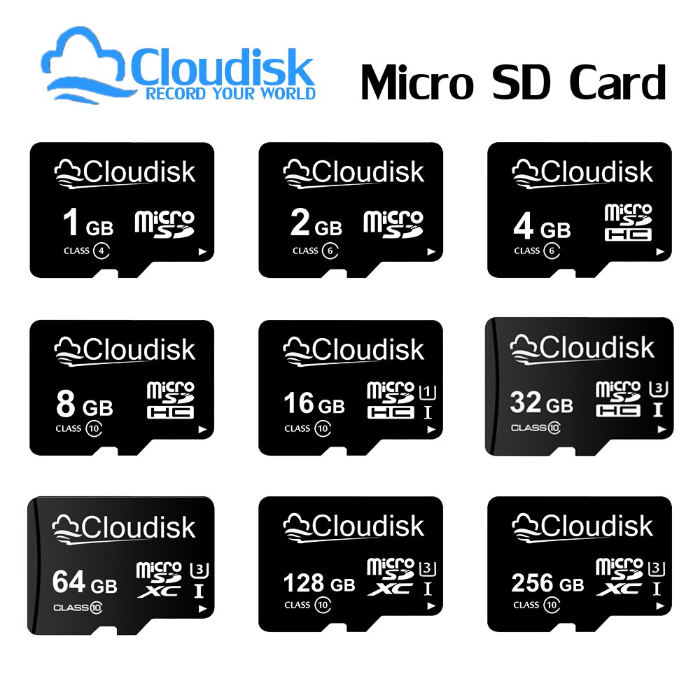 Clouddisk ũ SD ޸ ī, U3, 128GB, 64GB, 32GB, 256GB, V30, C10, 16GB, 8GB, 4GB, 2GB, 1GB, A1, ޴ º